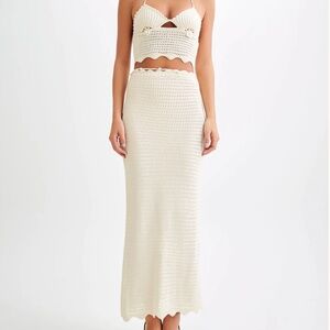 Meshki Knit Maxi Skirt - Buttercream (Small)